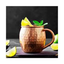 Caneca Moscow Mule Inox Puro 500ml Cobre Martelada Drink Bar Grande Bartender Buffet Canequinha Moscou Bebida Cerveja