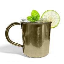 Caneca Moscow Mule Lisa Drink Top Aço Inox Premium 420Ml Dou