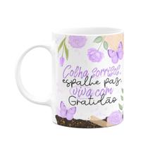Caneca Motivação - Colha sorrisos, viva com gratidão! Caneca Motivação - Colha sorrisos, viva com gratidão!