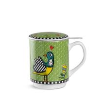 Caneca Mug com Infusor em Porcelana Egan Cocorico Verde 350ml: O Ritual do Chá com Charme e Praticidade Caneca Mug com Infusor em Porcelana Egan Cocorico Verde 350ml: O Ritual do Chá com Charme e Praticidade