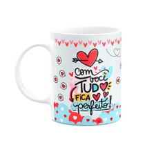 Caneca Namorados - Com tudo fica perfeito - PugLove Caneca Namorados - Com tudo fica perfeito - PugLove