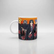 Caneca Naruto Itachi Obito Kakashi Jiraiya Boruto Akatsuki Branco Akatsuki