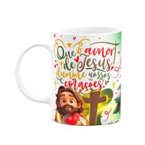 Caneca Natal com Jesus - Que o amor ilumine nossos corações