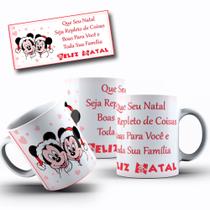 Caneca Natal Disney Mickey E Minnie Presente Feliz Natal