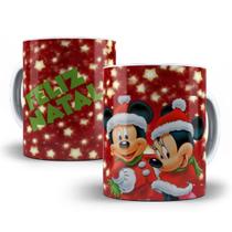 Caneca Natal Mickey e Minnie Porcelana Personalizada