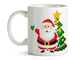 Caneca Natal Noel Divertida Porcelana Xícara 325ml + Caixa Presente