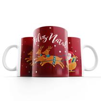 Caneca natal - papai noel fundo vermelho