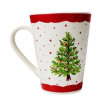 Caneca Natalina Árvore Natal Verde 330ml Presente Decoração Chá Café Lembrancinha Confraternização