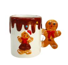 Caneca Natalina Biscoito Ginger em Cerâmica 255ml MP958