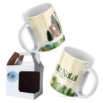 Caneca Natalina Papai Noel com Presentes + Caixinha N5