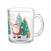 Caneca Natalina Papai Noel Tree Vidro 1 Peça 320Ml
