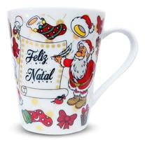 Caneca Natalina Porcelana 290ml Tulipa Presente Natal