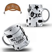 Caneca Nordestina Personalizada Paz Amor E Cuzcuz Festa Junina Nordeste Oxe Porcelana- MEGA OFERTA!