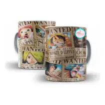 Caneca One Piece Personagens Procurados Anime