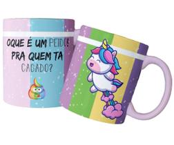 Caneca oque é um peido para quem tá todo cagado unicórnio