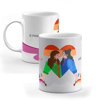 Caneca Orgulho LGBTQIA+ Bandeira Lésbica - Personalizada