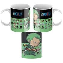 Caneca Otaku Anime One Piece Tripulação Thousand Sunny Zoro