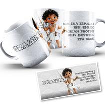Caneca Oxaguian mirim Coleção Orixás Umbanda Candomblé 325ml