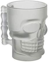 CANECA P/CHOPP E CERVEJA DE VIDRO SODO-CALCICO CAVEIRA ROCK STYLE FOSCO 510ml - LYOR