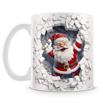 Caneca Papai Noel 3D - Cerâmica 325ml - Natal