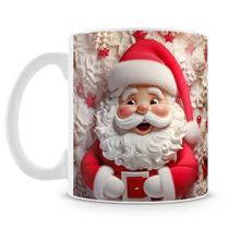 Caneca Papai Noel 3D - Cerâmica 325ml - Presente de Natal