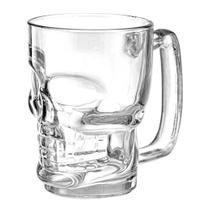 Caneca para Chopp e Cerveja de Vidro Caveira 380ML