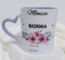 Caneca para Presentear Madrinhas Personalizada com Nome ou Letra Porcelana - Mundi