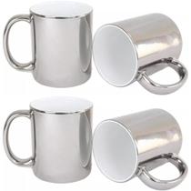 Caneca Para Sublimação Cromada 6 Unidades 325ml + Caixinha Individual