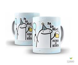 Caneca parabéns flork, parabéns, hora de beber, azul