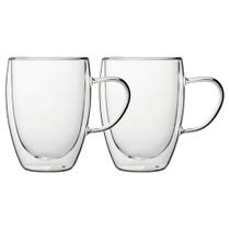 Caneca Parede Dupla Café Chá 350ml Vidro Borossilicato 2 Unidades