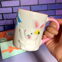 Caneca Páscoa Coelho Cerâmica 330ml Fofa Decoração Cozinha Com Caixa Caneca Páscoa Coelho Cerâmica 330ml Fofa Decoração Cozinha Com Caixa