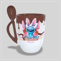 Caneca Pascoa lillo e Stitch om Colher Interior e Alça colorida