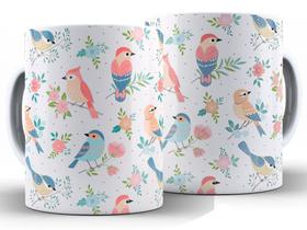 Caneca Pássaros Divertida Porcelana Xícara 325ml + Caixa Presente Caneca Pássaros Divertida Porcelana Xícara 325ml + Caixa Presente