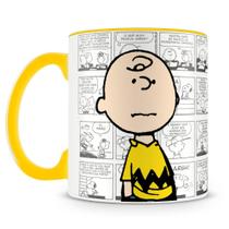 Caneca Peanuts Charlie Brown - Porcelana Personalizada com Alça Amarela