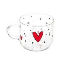Caneca Pequena de Vidro Borossilicato Resistente ao Calor Heart 120ml - Wolff