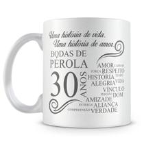 Caneca Perolada Branca - Bodas de Pérola - Porcelana de Alta Resistência Caneca Perolada Branca - Bodas de Pérola - Porcelana de Alta Resistência