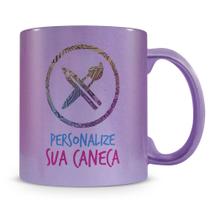 Caneca Perolada Lilás Personalizada - 325ml - Ideal para Café, Chá e Chocolate Quente
