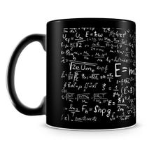 Caneca Personalizada Albert Einstein - 100% Preta - Fórmulas Icônicas
