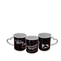 Caneca Personalizada Alça de coração - Meu Diamante Negro- 01unid