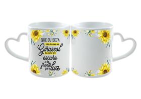 Caneca Personalizada Alça de coração Seja Girassol - 01 unid