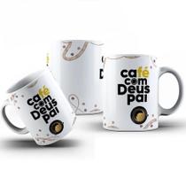 Caneca Personalizada Café Com Deus Pai Em Cerâmica 325ml Diversos Modelos