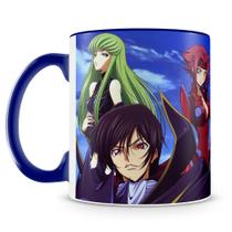 Caneca Personalizada Code Geass - Porcelana Alta Resistência com Alça Azul Caneca Personalizada Code Geass - Porcelana Alta Resistência com Alça Azul