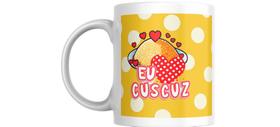 Caneca personalizada com caixa branca presenteável EU AMO CUSCUZ