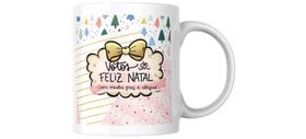 Caneca personalizada com caixa branca presenteável FELIZ NATAL E PRÓSPERO ANO NOVO