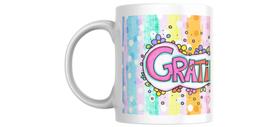 Caneca personalizada com caixa branca presenteável GRATIDÃO