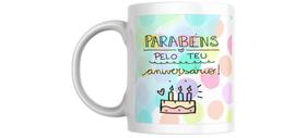 Caneca personalizada com caixa branca presenteável PARABÉNS PELO TEU ANIVERSÁRIO