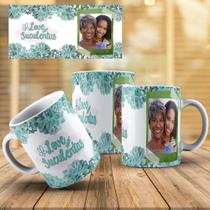 Caneca Personalizada Com Foto Flores Cactus E Suculentas Amor Mãe Amiga PORCELANA MEGA OFERTA!