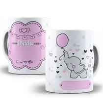 Caneca personalizada com nome dinda elefante presente