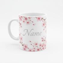 Caneca Personalizada com Nome Estilo Floral Cerejeira