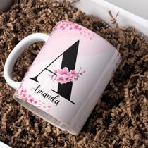 Caneca Personalizada com Nome Floral Flor Cerejeira Caneca Personalizada com Nome Floral Flor Cerejeira